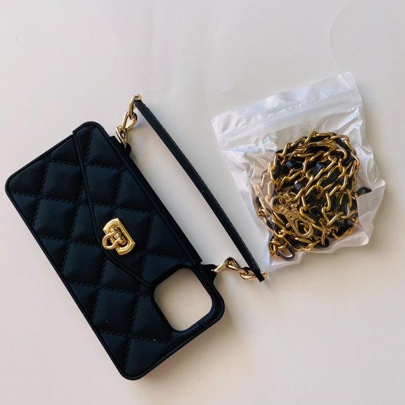 UnnFiko Wallet Case black shock proof rubber clutch iphone 12 Pro Case - Picture 2 of 5